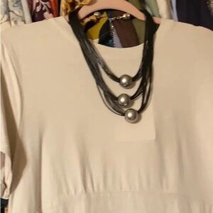 Vintage Boho Exaggerated Threaded Three Layer Nylon Rope Necklace